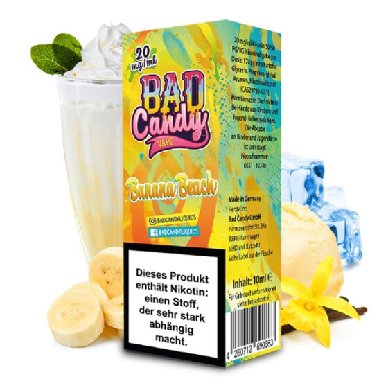 Bad Candy Banana Beach 10ml Nikotinsalz Liquid