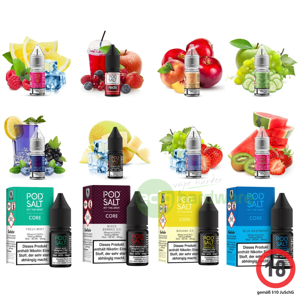 pod salt liquid sorten Pod Salt Core Nikotinsalz Liquids 10 ml
